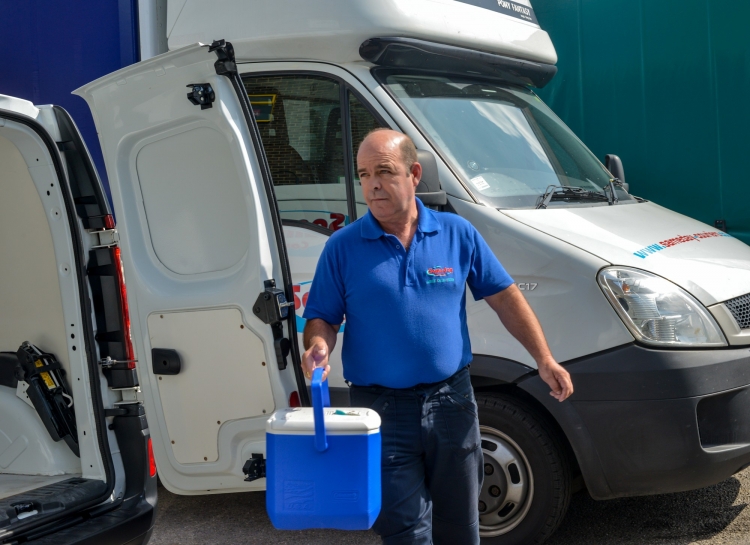 Image of Chilled Goods being loaded into a Vehicle
